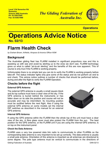 2013 - OAN 02/13 Flarm Health Check