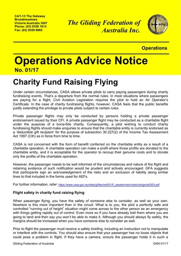 2017 - OAN 01/17 Charity Fund Raising Flying