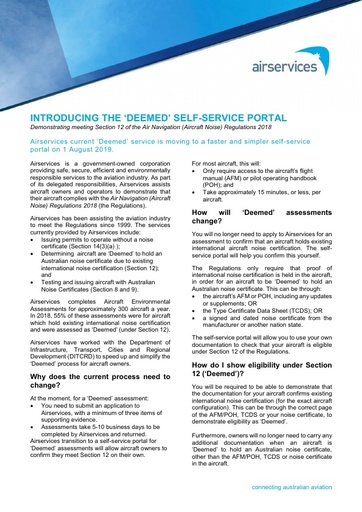 Airservices Australia Noise Assessment Information Doc 2019.08.01