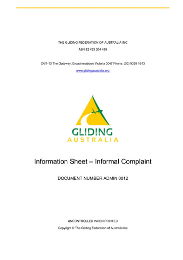 Information Sheet Informal Complaints V 0 ADMIN 0012