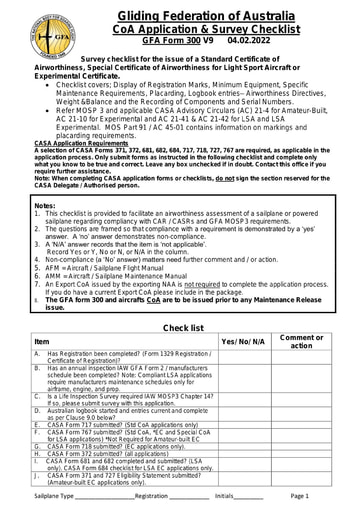 CoA Application & Survey Checklist AIRW-F300 v9 04.02.2022