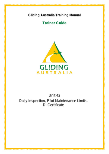 GPC 42 Daily Inspections, Pilot Maintenance Limits, DI Certificate Trainer Guide Rev 1