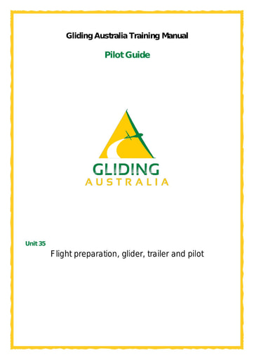 GPC 35 Flight preparation, glider, trailer and pilot Pilot Guide Rev 1
