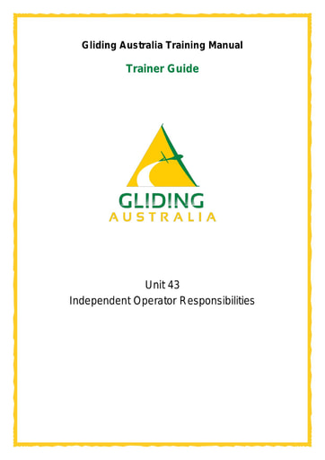 GPC 43 Independent Operator Responsibilities Trainer Guide Rev 1
