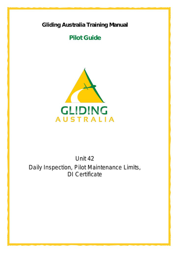 GPC 42 Daily Inspections, Pilot Maintenance Limits, DI Certificate Pilot Guide Rev 1